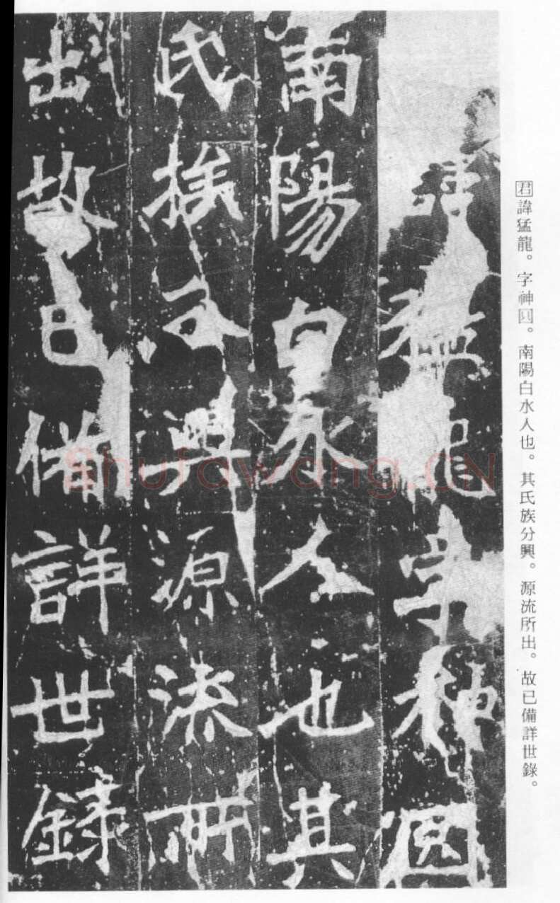 张猛龙碑前秦北朝碑刻碑拓,摘自前秦北朝张猛龙碑(全本)