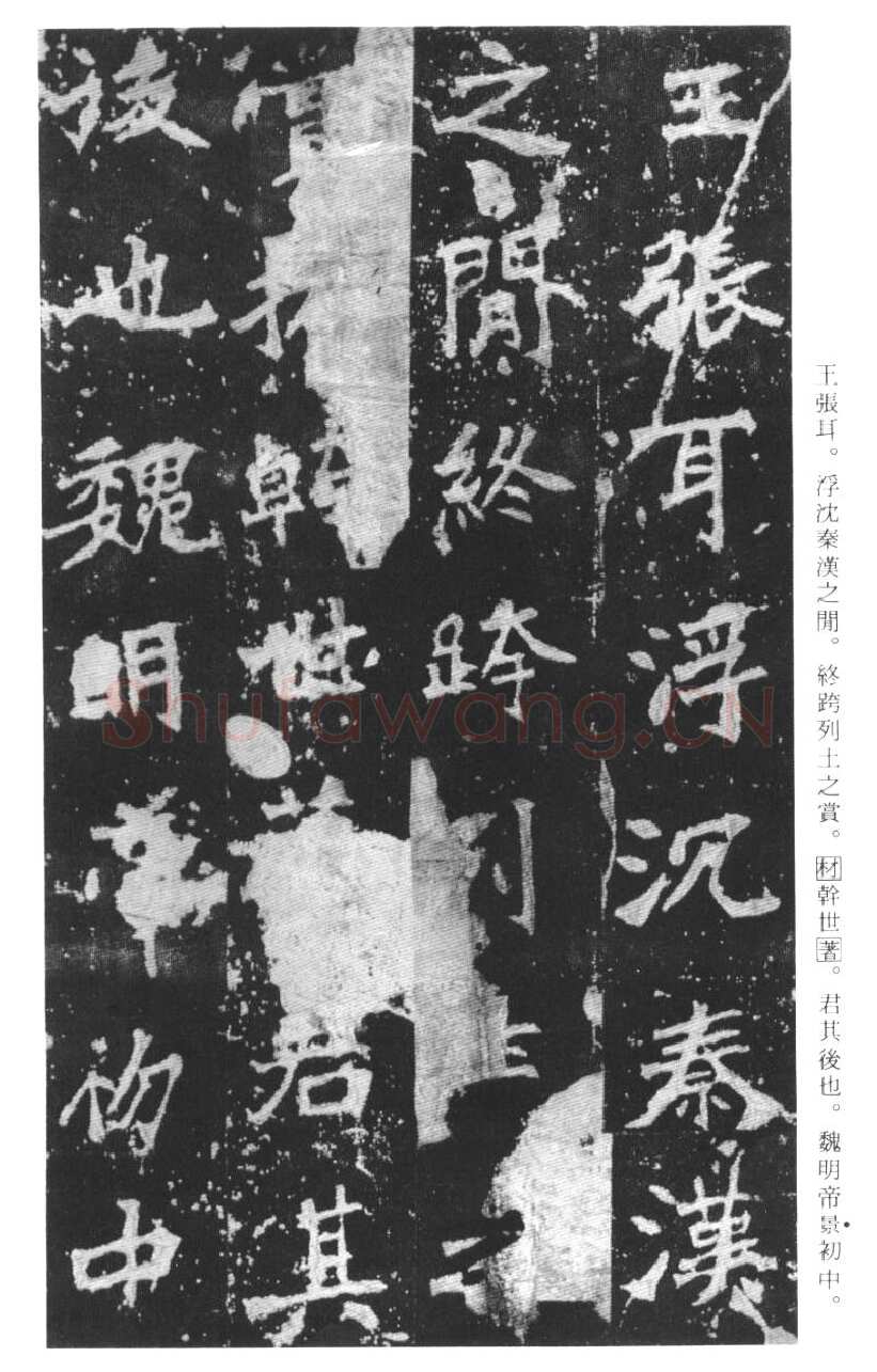 张猛龙碑前秦北朝碑刻碑拓,摘自前秦北朝张猛龙碑(全本)