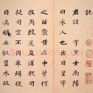 清代何绍基《临张黑女墓志》页(选一)，纸本，23×27cm×7 上海道明拍卖2007春拍