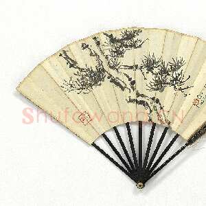 近现代曾熙《乔柯霜劲论书书画合扇》纸本 18×46.6cm 台北故宫博物院藏