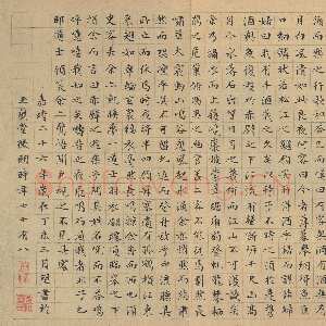 明代文徵明《小楷前后赤壁赋》卷 纸本小楷 28.8×75cm 嘉靖二十六年(1547)北京故宫博物院藏