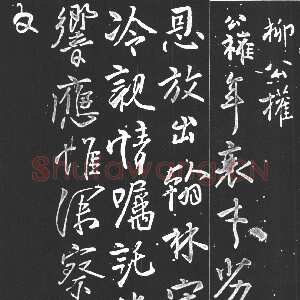 唐代柳公权《紫丝靸帖》(又称《年衰帖》)、《兰亭帖》行书