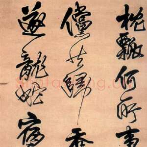 明代王铎《行草书长椿寺旧作立轴》纸本 绫本 纵186.5cm 横52.4cm 广州美术馆藏