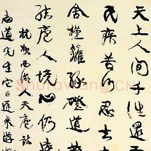 清代康有为《行书天上人间七言轴》纸本行书 130cm×65cm