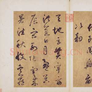 元代边武《草书千字文册》(选页)纸本草书 34.4×23.5cm×35 台北故宫博物院藏