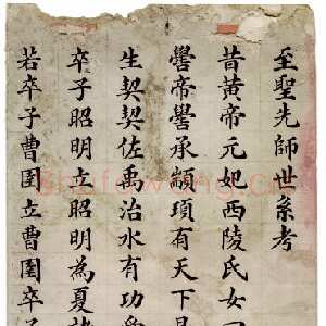 清代刘春霖《至圣先师世系考》残稿选页 29.7×10.5cm