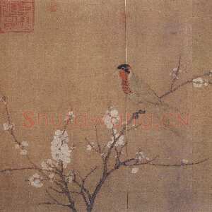 宋代赵佶《五色鹦鹉图》绢本设色 53.3×125.1cm 美国波士顿艺术博物馆藏
