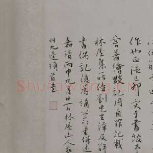 明代蔡羽《临解缙诗卷》纸本行书，29×822.2cm，北京故宫博物院藏