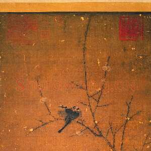 宋代赵佶《蜡梅山禽》轴 绢本设色画  83.3×53.3 cm 台北故宫博物院藏