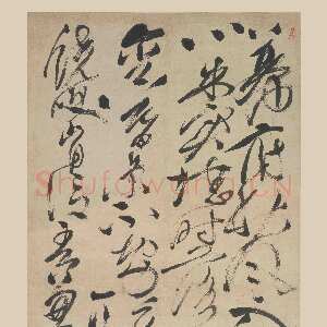 明代徐渭《草书杜甫怀西郭茅舍诗轴》纸本 189.5×60.3cm 上海博物馆藏