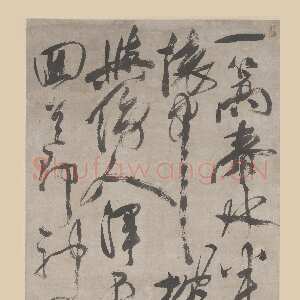 明代徐渭《草书诗轴》纸本，行草书，纵123.4厘米，横59厘米，上海博物馆藏