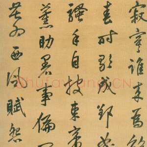 明代陆深《行书七律诗轴》绢本行书 175.5×79.8cm 上海博物馆藏