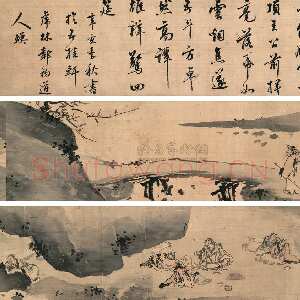 明代汤焕《题张路饮中八仙卷》绢本行书 25.5×274cm 佳士得2004年秋季拍卖会