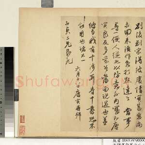 明代唐寅《尺牍之二》纸本行书 26.1×19.1cm 台北故宫博物院藏