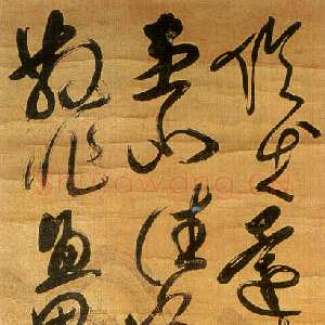 清代傅山《草书轴》。纸本。纵202cm，横52.4cm。辽宁省博物馆藏。