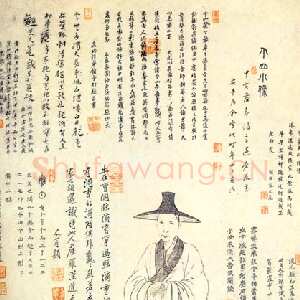 清代朱耷(八大山人)自题画像