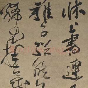 清代傅山《草书杜甫五律诗轴》纸本草书 206.0×54.0cm 上海博物馆藏