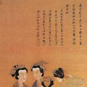 明代唐寅《王蜀宫妓图》绢本设色，124.7×53.6cm 北京故宫博物院藏