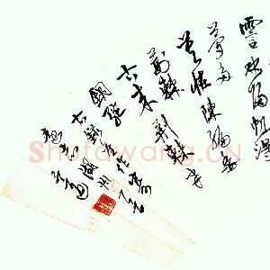 近现代高二适《草书自作诗扇面》