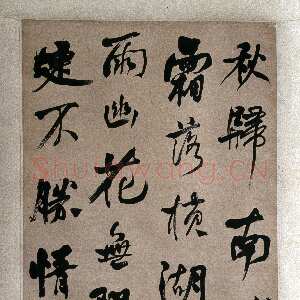 清代何绍基《录苏轼和文与可洋川园池三十首之蓼屿诗轴》纸本行书 103.6×45cm 湖南省博物馆藏
