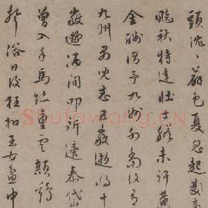 明代 王世贞 行书《行书赠王十岳诗卷》