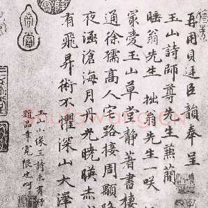 明代 王宪 行书《呈玉山诗师尊先生诗》